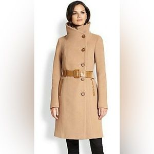 NWT Mackage Marina Cashmere Wool Blend Coat Camel Btoen Beige, Size XS